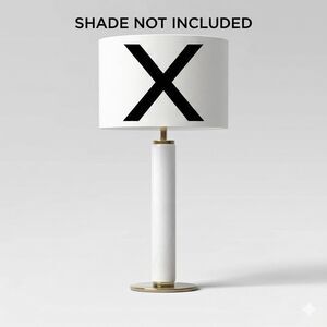 White Faux Marble Table Lamp Gold Base Threshold Lamp Modern Decor READ